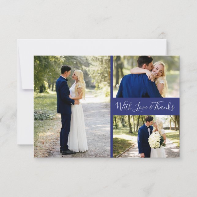 Delfts Blauw | Delft Blue Thank You Photos Collage Card (Front)