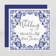 Delfts Blauw | Delft Blue Tile Wedding Invitation