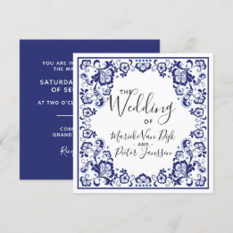 Delfts Blauw | Delft Blue Tile Wedding Invitation