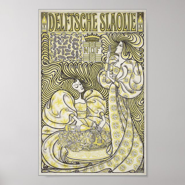 Delftsche Slaolie art nouveau Poster (Front)