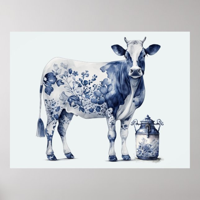 Delftware Cow and Milk Jar Poster (Front)