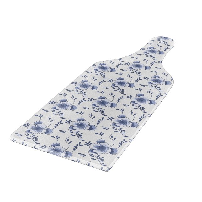 Delftware Style Pansy Cutting Board (Corner)