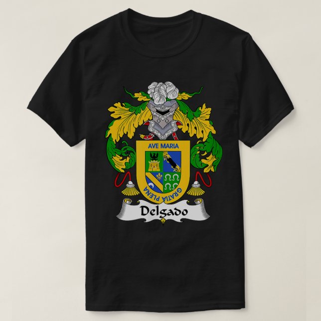 Delgado Coat of Arms  Family Crest  T-Shirt (Design Front)