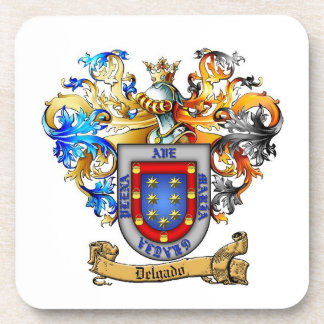 Delgado Coat of Arms Set of 6 Plastic Coasters