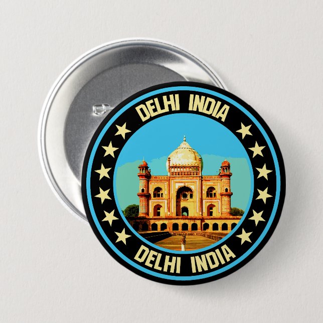 Delhi                                              7.5 cm round badge (Front & Back)
