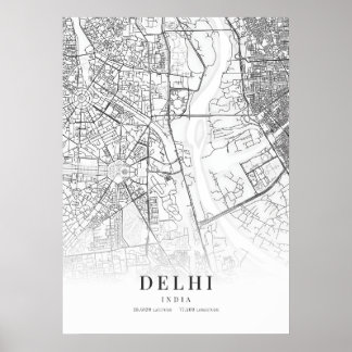 Delhi City Map Poster