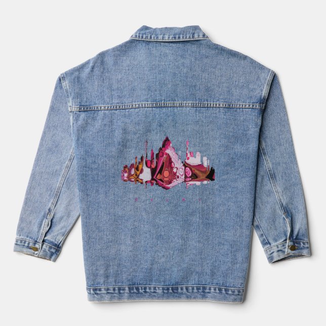 Delhi Colourful Silhouette Denim Jacket (Back)