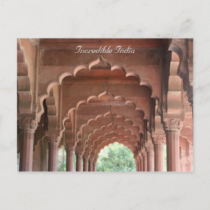 delhi fort archways postcard