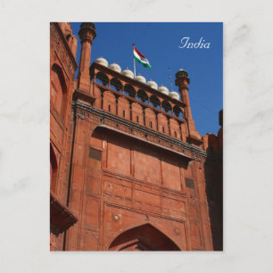 delhi fort entrance postcard