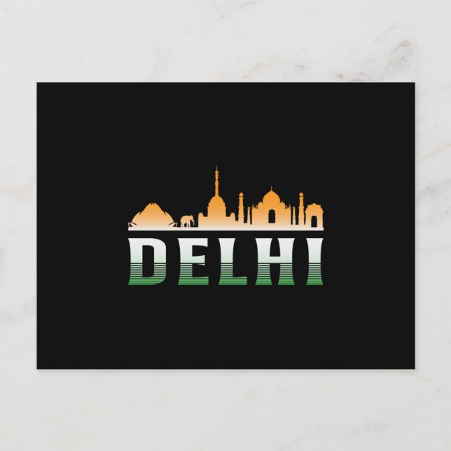 Delhi India City Cityscape Skyline Trip Funny Gift Postcard (Front)