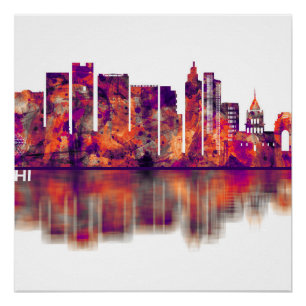 Delhi India Skyline Poster