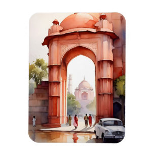 Delhi watercolor art magnet