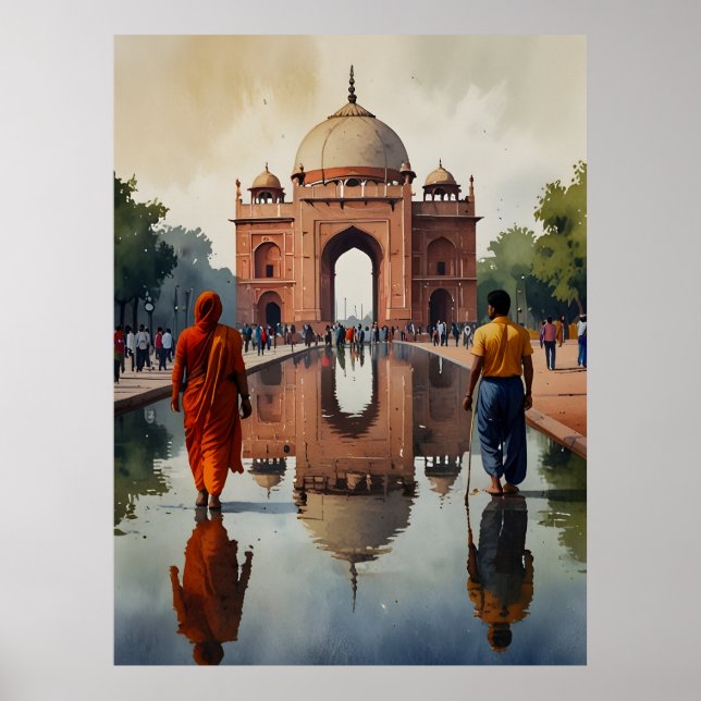Delhi watercolor art poster (Front)