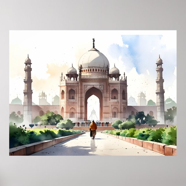 Delhi watercolor art poster (Front)