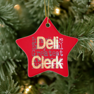 Deli Clerk Extraordinaire Ceramic Tree Decoration