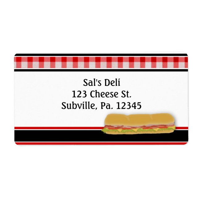 Deli Product Label Business Label (Front)