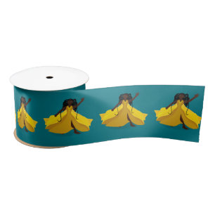 Delia in a Yellow Dress Satin Ribbon