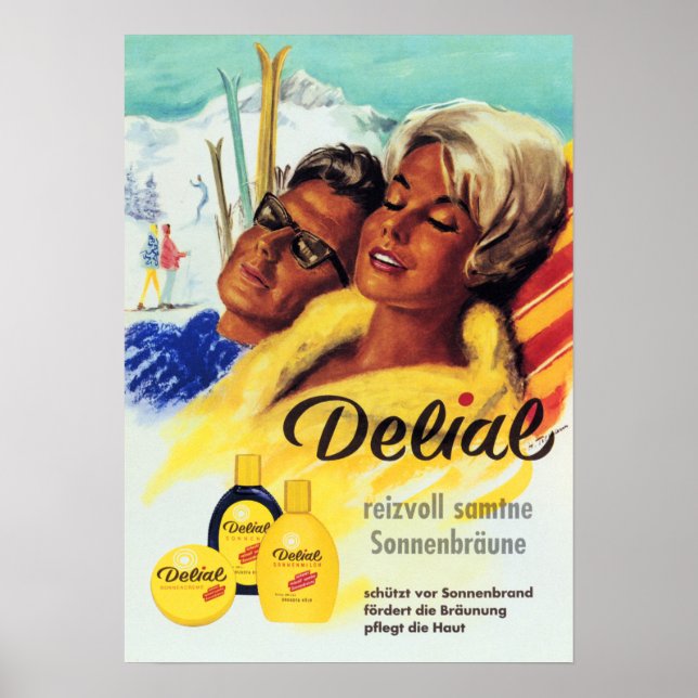 DELIAL Delightfully Velvety Sun Tan Lotion German Poster (Front)