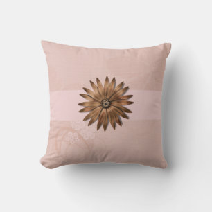 Delicate Abstract Flower on Pale Pink Throw Pillow