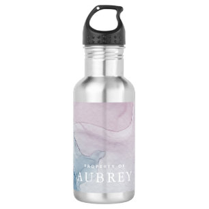 Delicate Abstract Purple Print with Name 532 Ml Water Bottle