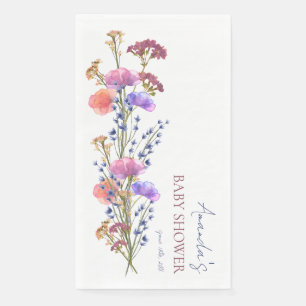 Delicate Acrylic Floral Bouquet Baby Shower Napkin