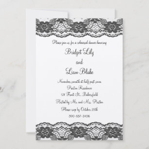 Delicate and Lacy Rehearsal Dinner (champagne) Invitation