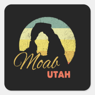 Delicate Arch as Moab Utah Souvenir Square Sticker