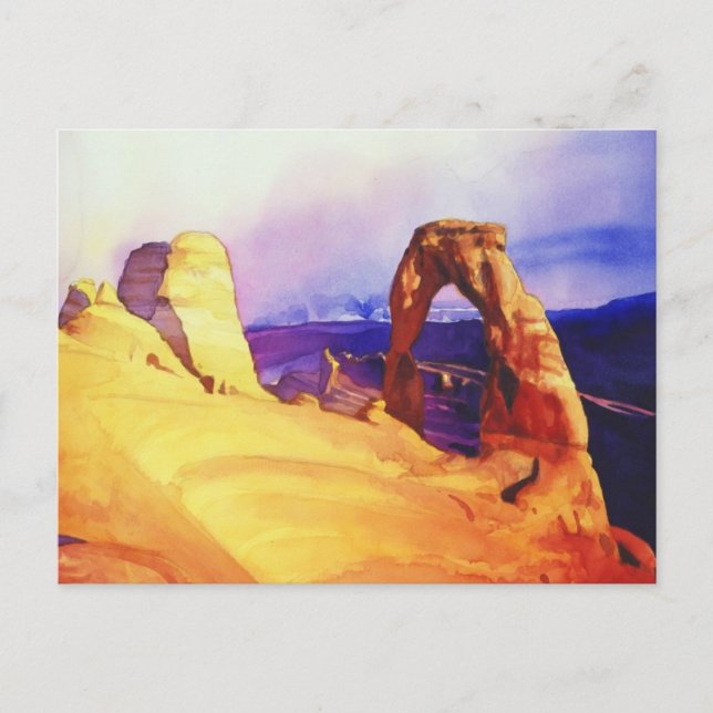 "Delicate Arch" Desert Scene Watercolor Postcard (Front)