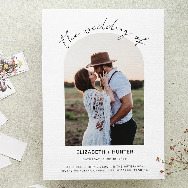 Delicate Arch Frame Photo Wedding QR Code RSVP Invitation (Creator Uploaded)