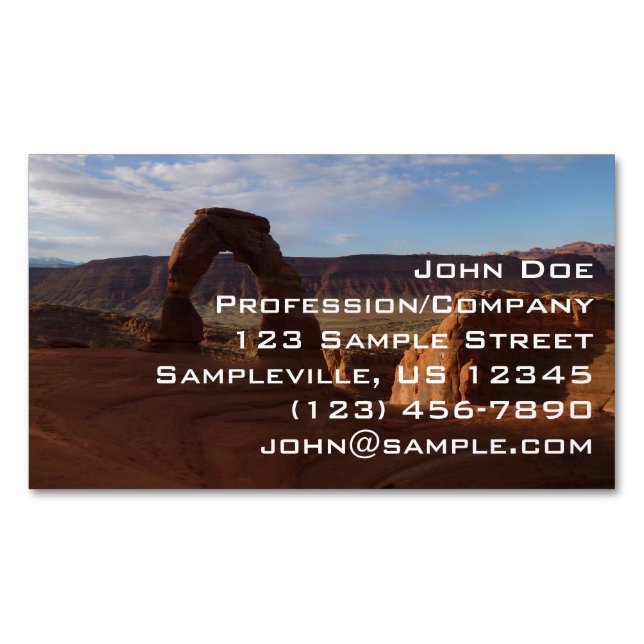 Delicate Arch II at Arches National Park Magnetic Business Card (Front)