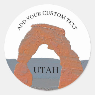 Delicate Arch in Arches National Park Utah Custom Classic Round Sticker