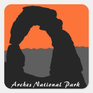 Delicate Arch in Arches National Park - Utah, USA Square Sticker