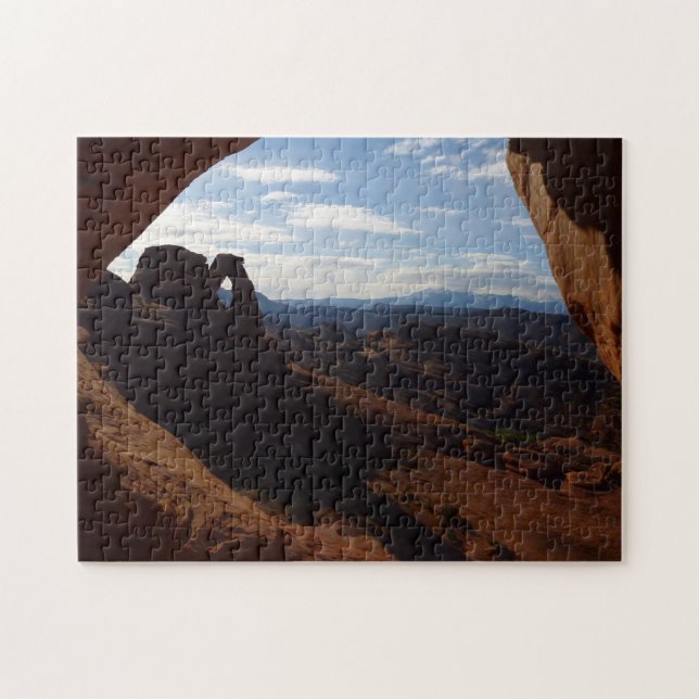 Delicate Arch through Rock Window at Arches Jigsaw Puzzle (Horizontal)