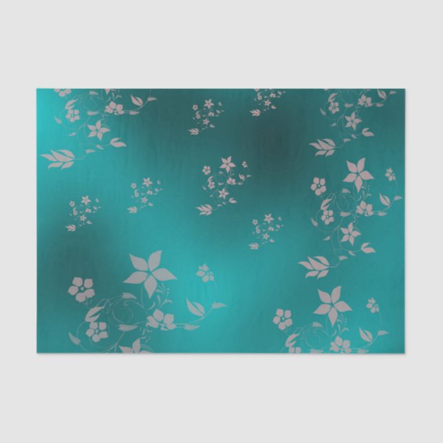 Delicate Asian flowers Tissue Paper (Front)