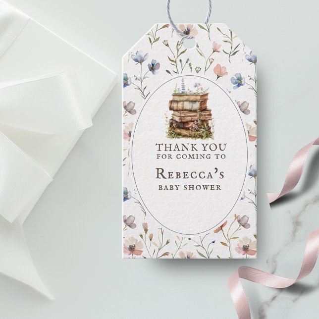 Delicate baby shower wildflower favour tag (Creator Uploaded)