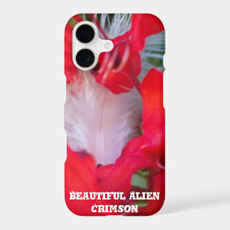 Delicate Beauty | Red Flower with White Feather Ar