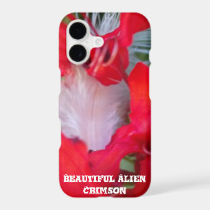 Delicate Beauty Red Flower with White Feather Ar