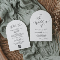Delicate Black All In One QR Code Arch Wedding