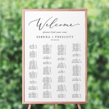 Delicate Black Alphabetical Seating Chart