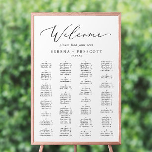 Delicate Black Alphabetical Seating Chart