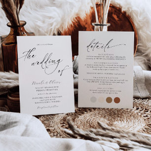 Delicate Black and White Wedding Invitation