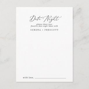 Delicate Black Calligraphy Date Night Idea Cards