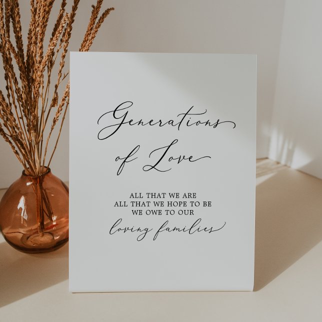 Delicate Black Calligraphy Generations of Love Pedestal Sign (Creator Uploaded)