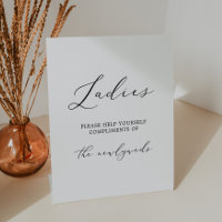 Delicate Black Calligraphy Ladies Bathroom