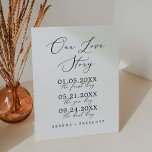 Delicate Black Calligraphy Our Love Story Wedding Pedestal Sign<br><div class="desc">This delicate black calligraphy our love story wedding pedestal sign is perfect for a modern wedding. The romantic minimalist design features lovely and elegant black typography on a white background with a clean and simple look.</div>