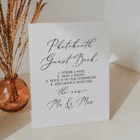 Delicate Black Calligraphy Photobooth Guest Book