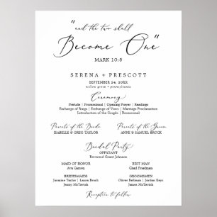 Delicate Black Calligraphy Quote Wedding Program Poster