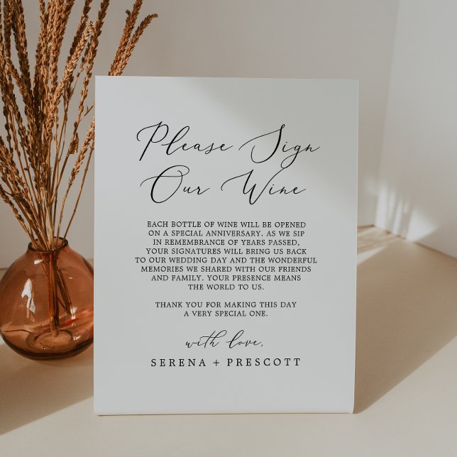 Delicate Black Calligraphy Sign Our Wine Sign (Creator Uploaded)