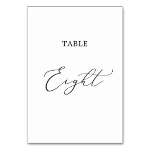 Delicate Black Calligraphy Table Eight Number