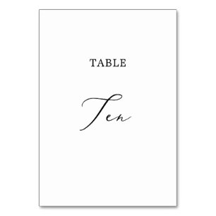 Delicate Black Calligraphy Table Ten Number